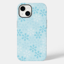 Söt Pastel Blue Snöflingor Phone Case