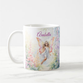 Söt Pastel Butterfly Fairy in Blomsterträdgård Kaffemugg