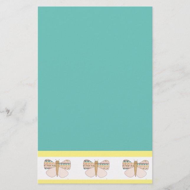 Söt Pastel Butterfly Stationery-Erin Brie Art S Brevpapper (Framsida)