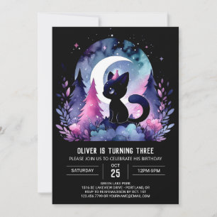 Söt Pastel Cat Birthday Inbjudningar