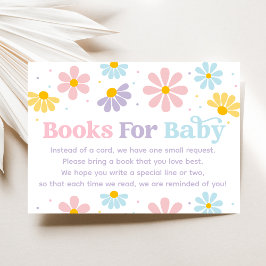 Söt Pastel Daisy Baby Shower Bok-begäran Tilläggskort