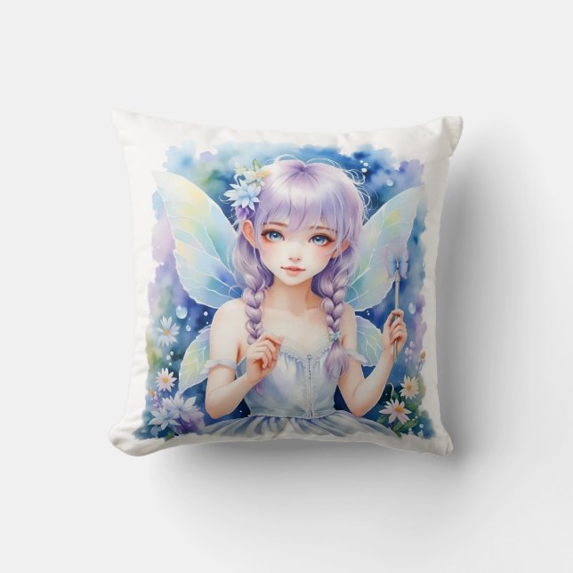 Söt Pastel Fairy Kudde (Framsida)