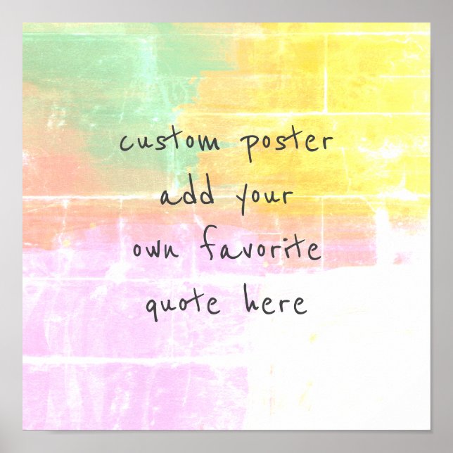 söt pastel färg lägger till ditt eget citat poster (Framsidan)