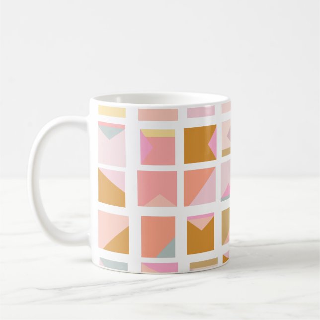 Söt Pastel Färg Modern geometrisk design Kaffemugg (Vänster)