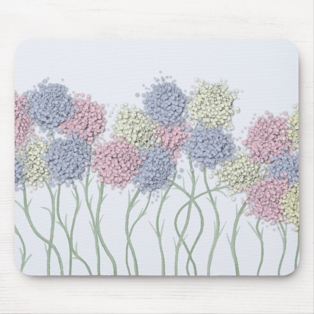 Söt Pastel Färgad Flowers Musmatta (Framsidan)