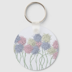 Söt Pastel Färgad Flowers Nyckelring