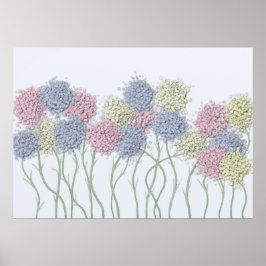 Söt Pastel Färgad Flowers Poster
