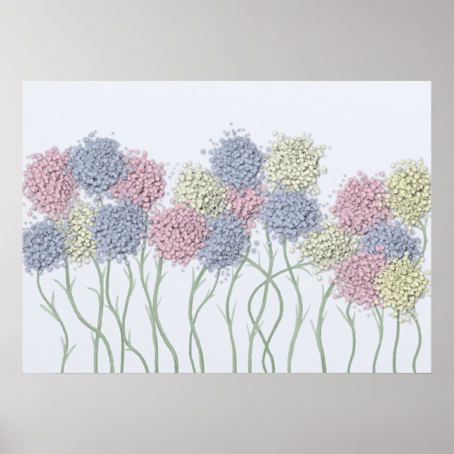 Söt Pastel Färgad Flowers Poster (Framsidan)