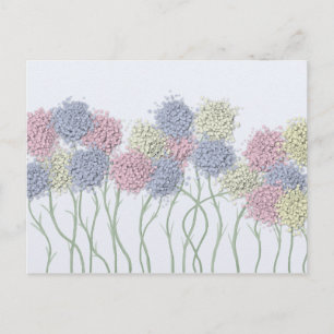 Söt Pastel Färgad Flowers Vykort