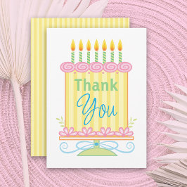 Söt Pastel Flower Birthday Cake Tack Kort