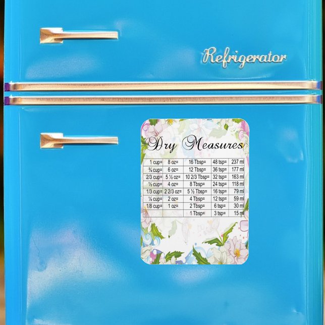 Söt Pastel Flowers Dry Measure Equivalent Magnet (Skapare uppladdad)