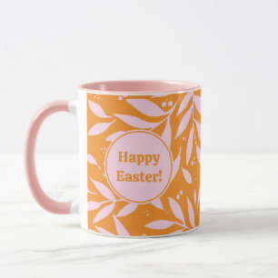 Söt pastel grenar - orange och rosa Påsk Mugg