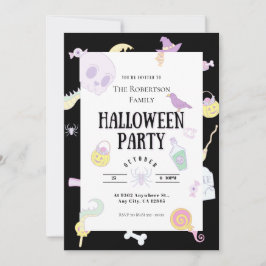 Söt Pastel Halloween fest Inbjudningar