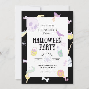 Söt Pastel Halloween fest Inbjudningar