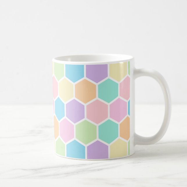 Söt Pastel Honeycomb Mönster Mugg (Höger)