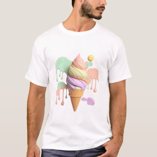 Söt Pastel Ice Cream Cone T-Shirt