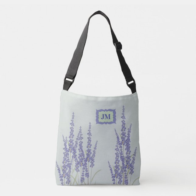 Söt Pastel Kor Body Tote med Lavender Flower Axelväska (Framsida)