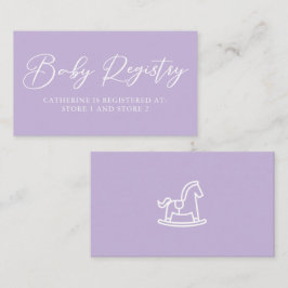 Söt Pastel Lila Baby Registry Anpassningsbar Tilläggskort
