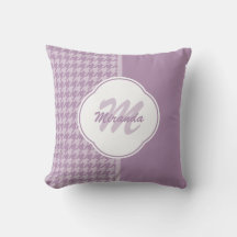 Söt Pastel Lila Houndstooth Monogram och Namn