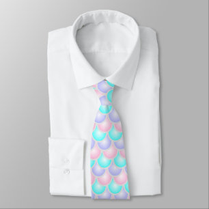 söt pastel lila rosa turkos sjöjungfru slips