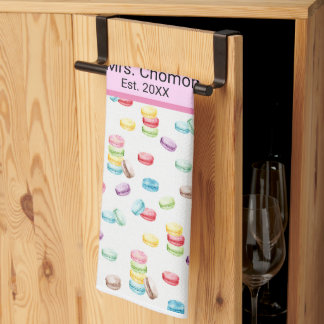 Söt Pastel Macaron Kitchen Towel Kökshandduk