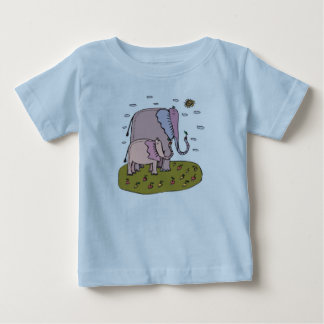 Söt pastel mamma och baby elefant som äter frukt t shirt