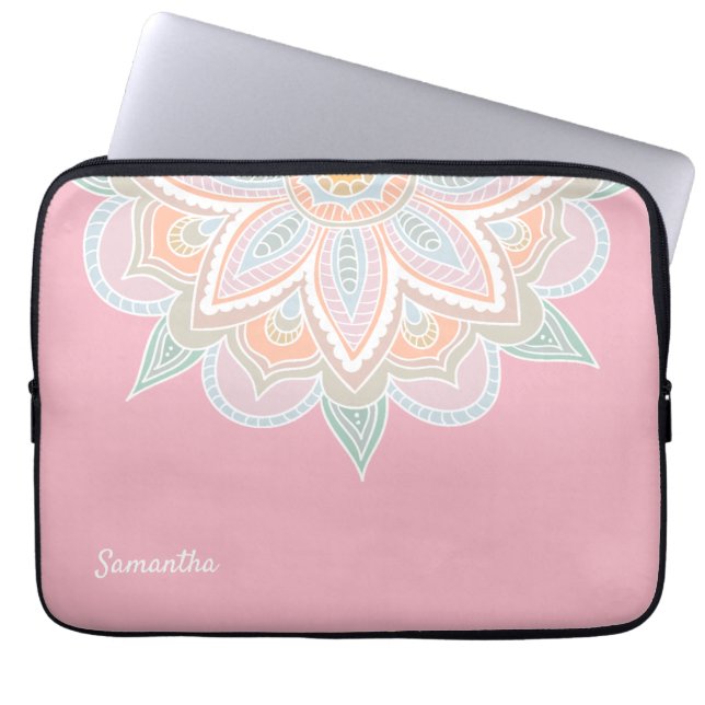 Söt Pastel Mandala bärbar dator Fodral (Framsidan)