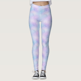 Söt Pastel Marble Lavender Himmel Blue Rosa Leggings