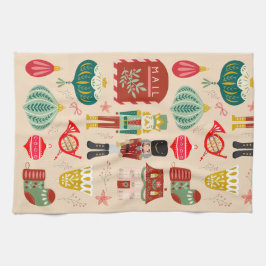 Söt Pastel mönster nutcracker soldattradition Kökshandduk