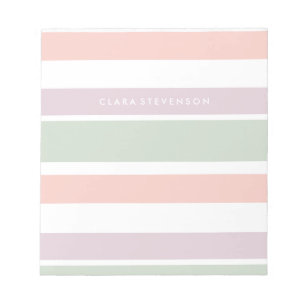 Söt pastel mönster rosa grönt violet rand anteckningsblock