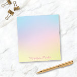 Söt Pastel Ombré Anteckningsblock Personlig för ba<br><div class="desc">Det här söta anteckningsblocket för personlig har en bakgrund med rosa,  blått och gult pastellhuber med ditt barns namn i ett skript vid grund. Den här fina designen är ett utmärkt val för alla barn OCH gör en roligt gåva!</div>