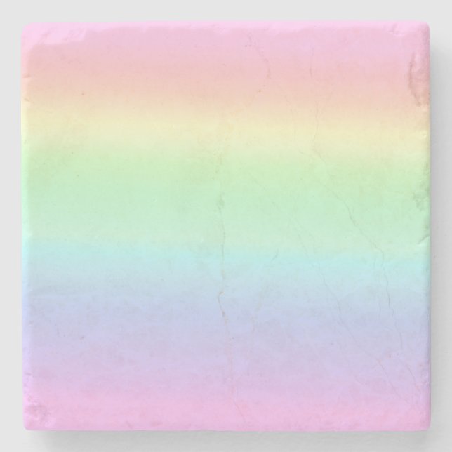 Söt Pastel Ombre Rainbow Stenunderlägg (Framsidan)