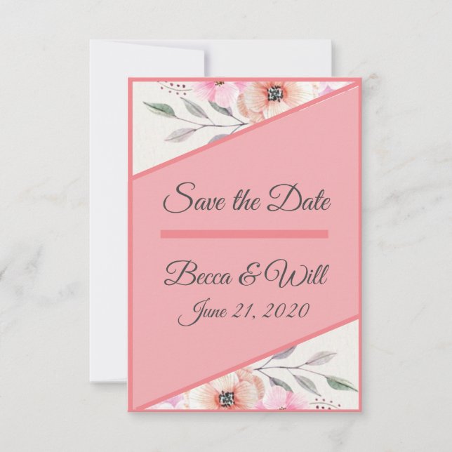 Söt Pastel Petals Spara Datumet (Framsida)