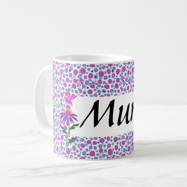 Söt Pastel Polka-punktredigerbar Kaffemugg (Framsida vänster)