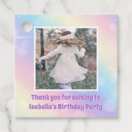 Söt Pastel Rainbow Gnistra Flick kalas Gåvor Etiketter