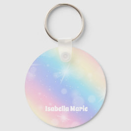 Söt Pastel Rainbow Gnistra Girly Personlig Nyckelring