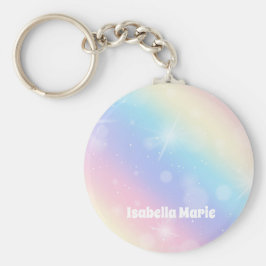 Söt Pastel Rainbow Gnistra Girly Personlig Nyckelring