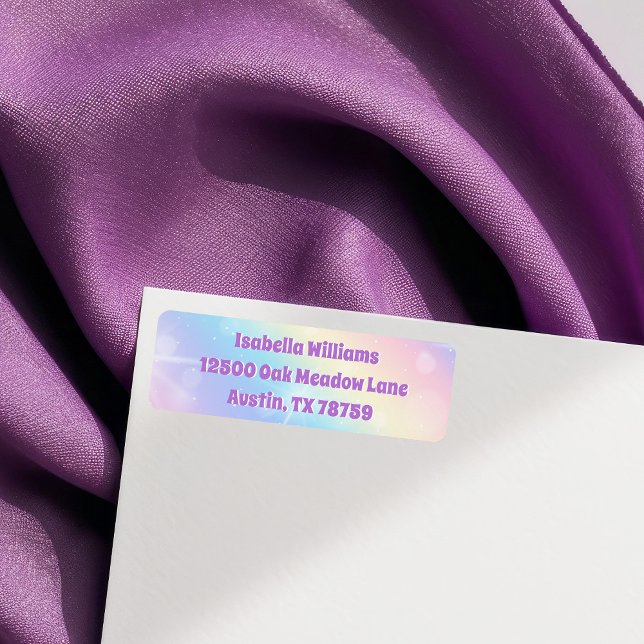 Söt Pastel Rainbow Gnistra Returadress Returadress Etikett (Skapare uppladdad)