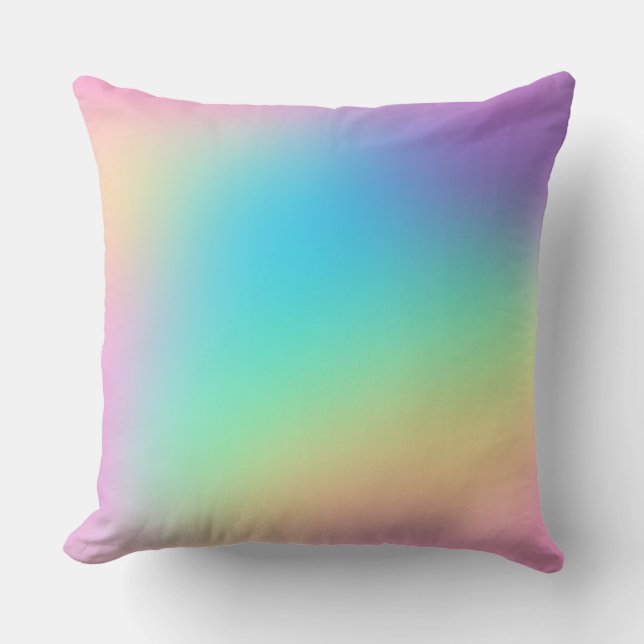 Söt Pastel Rainbow Gradient Bröllop Kudde (Framsida)