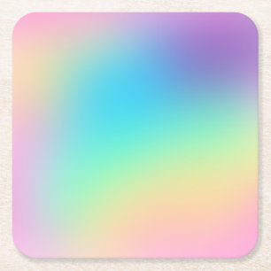 Söt Pastel Rainbow Gradient Bröllop Underlägg Papper Kvadrat