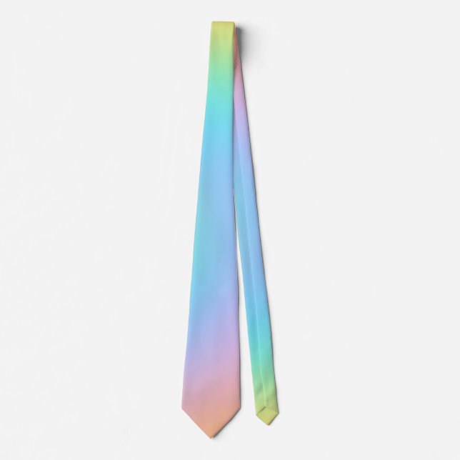 Söt Pastel Rainbow Gradient Neck Tie Slips (Framsida)