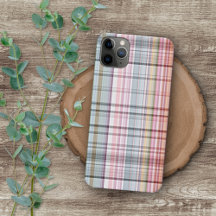 Söt Pastel Rosa Blue Red Lila Tartan Mönster