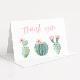 Söt Pastel Rosa Cactus Baby Shower-mappning Tack Kort