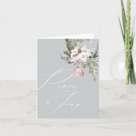 Söt Pastel Rosa jul Ornament Calligraphy Helgkort