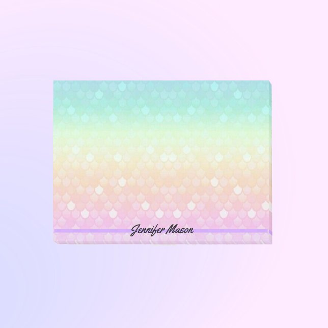 Söt Pastel Sjöjungfru Personal Add Namn Post-it Block (Skapare uppladdad)