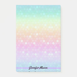 Söt Pastel Sjöjungfru Personlig Namn stor Post-it Block