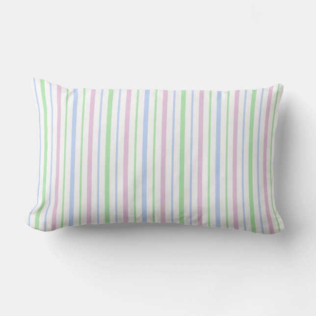 Söt Pastel Stripe Baby Pillow Lumbarkudde (Framsida)
