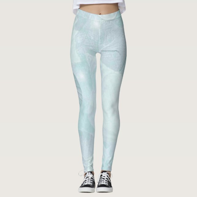 Söt Pastel under Snäckorna Sea Blue Vatten Leggings (Framsida)