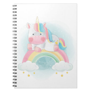 Söt Pastel Unicorn Anteckningsbok