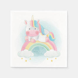 Söt Pastel Unicorn Pappersservett